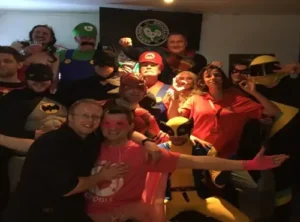 pink monkey stag and hen