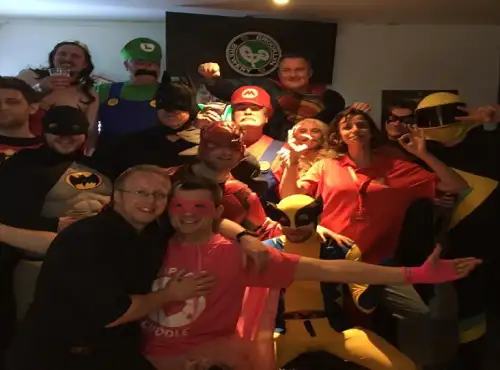 pink monkey stag and hen