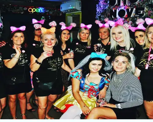 pink monkey stag and hens